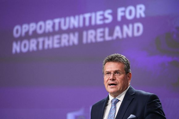 1rq1d0 marcos sefcovic speaking at a press conference about the northern ireland protocol at the european commission headquarters in brussels 20231004160101